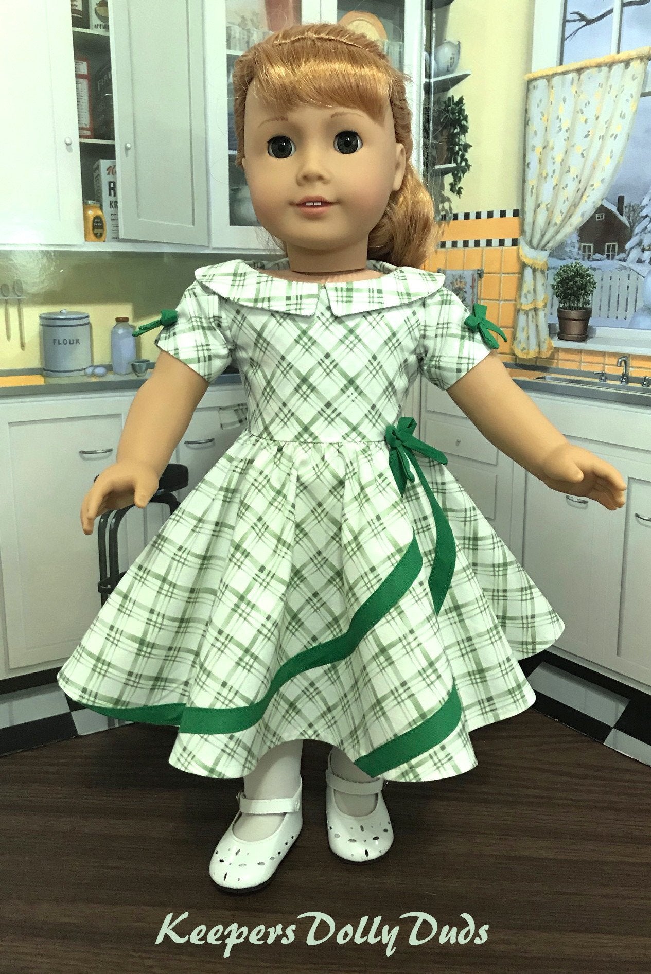 Keepers Dolly Duds 1950s Circle Swirl Dress 18 Doll Clothes PDF Pattern