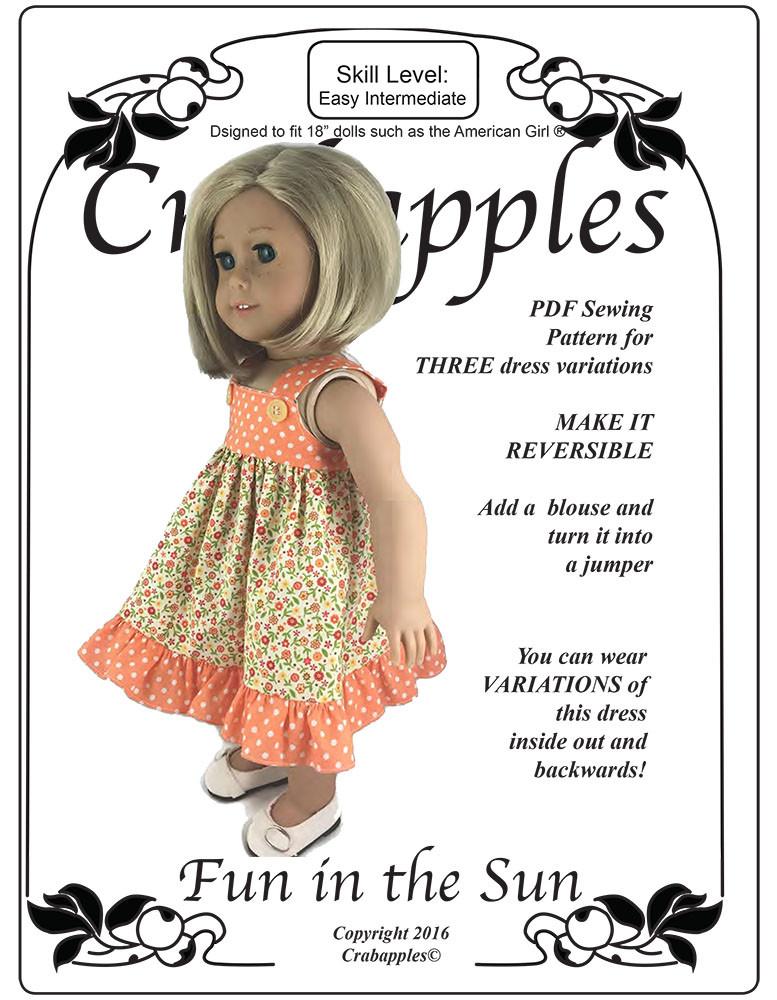 Crabapples 18 Inch Modern Fun in the Sun 18" Doll Clothes Pattern Pixie Faire