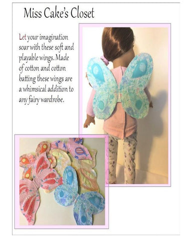 Miss Cake's Closet 18 Inch Modern Garden Fairy Wings 18" Doll Accessory Pattern Pixie Faire