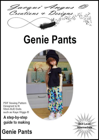 Jacqui Angus Creations & Designs BJD Genie Pants Pattern for MSD Ball Jointed Dolls Pixie Faire