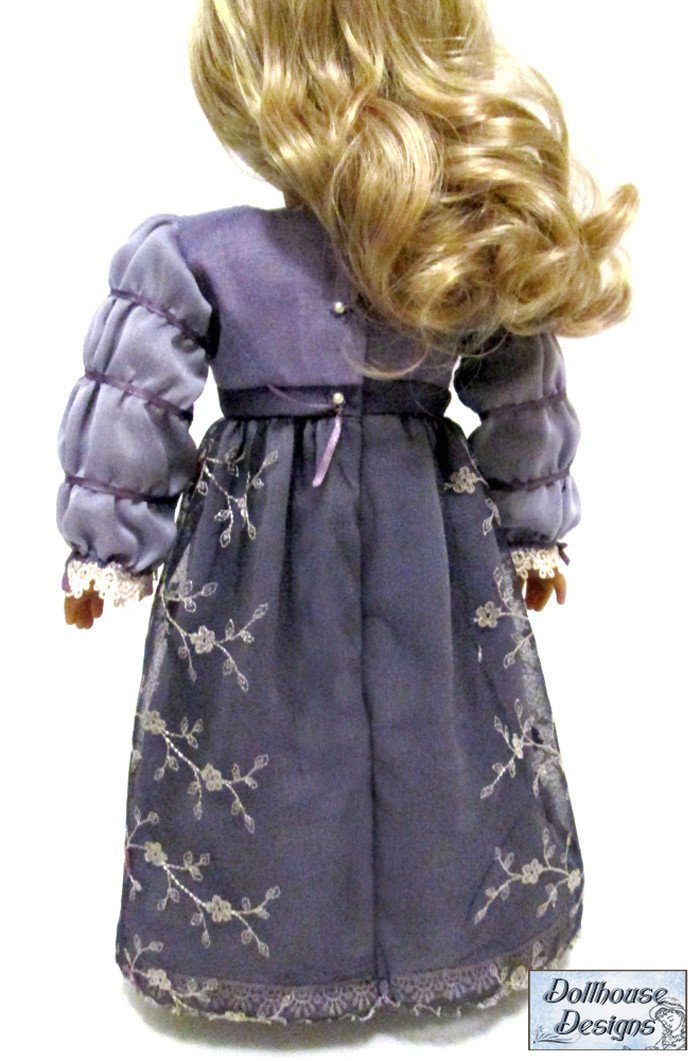 Dollhouse Designs 18 Inch Historical Georgiana 1812 Regency Gown 18" Doll Clothes Pattern Pixie Faire