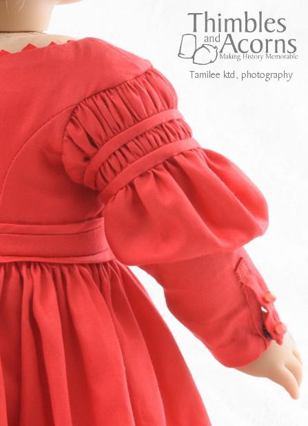 Thimbles and Acorns 18 Inch Historical Gigot Sleeve Dress 18" Doll Clothes Pixie Faire