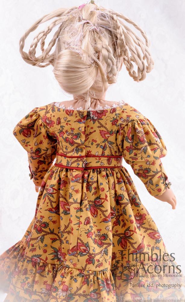 Thimbles and Acorns 18 Inch Historical Gigot Sleeve Dress 18" Doll Clothes Pixie Faire