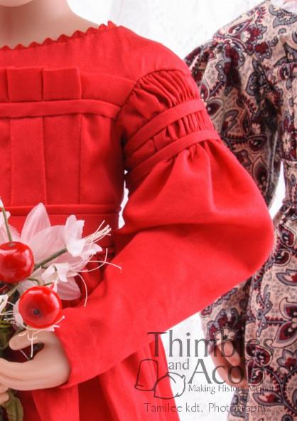 Thimbles and Acorns A Girl For All Time Gigot Sleeve Dress for AGAT Dolls Pixie Faire