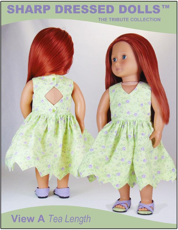Sharp Dressed Dolls 18 Inch Modern The Gloria Dress 18" Doll Clothes Pattern Pixie Faire