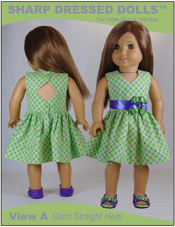 Sharp Dressed Dolls 18 Inch Modern The Gloria Dress 18" Doll Clothes Pattern Pixie Faire