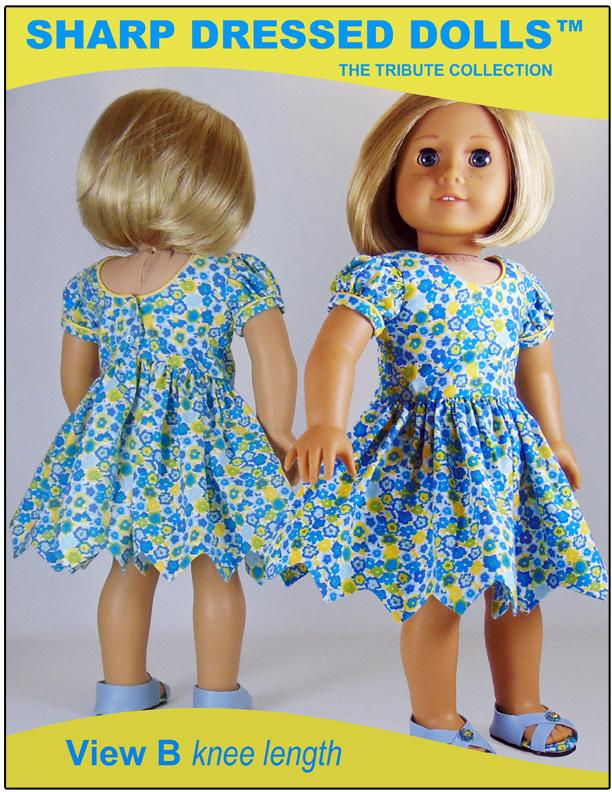Sharp Dressed Dolls 18 Inch Modern The Gloria Dress 18" Doll Clothes Pattern Pixie Faire