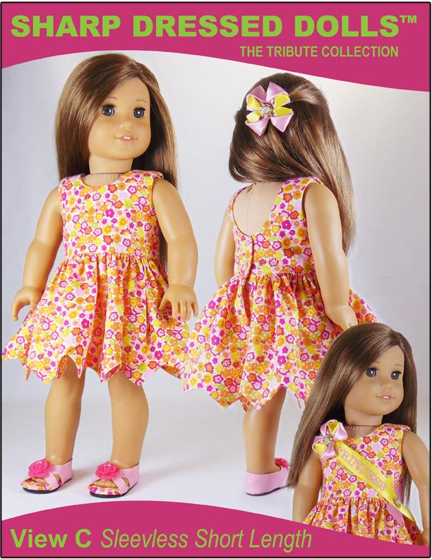 Sharp Dressed Dolls 18 Inch Modern The Gloria Dress 18" Doll Clothes Pattern Pixie Faire
