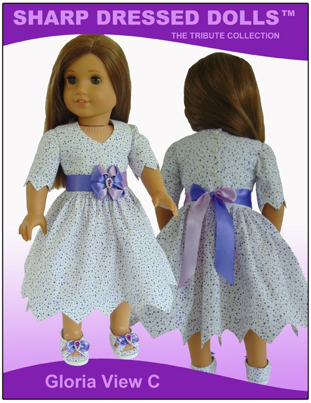 Sharp Dressed Dolls 18 Inch Modern The Gloria Dress 18" Doll Clothes Pattern Pixie Faire