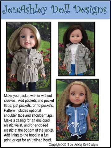 Jen Ashley Doll Designs WellieWishers Go Everywhere Anorak Jacket for 13-14.5 Inch Dolls Pixie Faire