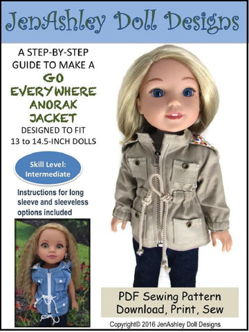 Jen Ashley Doll Designs WellieWishers Go Everywhere Anorak Jacket for 13-14.5 Inch Dolls Pixie Faire