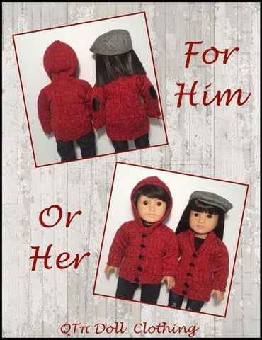 QTπ Doll Clothing 18 Inch Modern Old School Grandpa Sweater 18" Doll Clothes Pixie Faire
