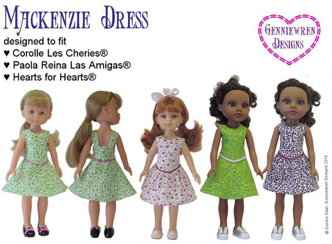 Genniewren H4H/Les Cheries Mackenzie Dress Pattern for Les Cheries and Hearts for Hearts Girls Dolls Pixie Faire