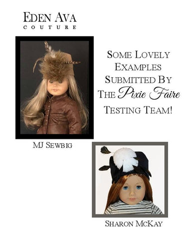 Eden Ava 18 Inch Modern Happy Girl Pretty Girl Pom Pom Hat 18" Doll Clothes Pattern Pixie Faire