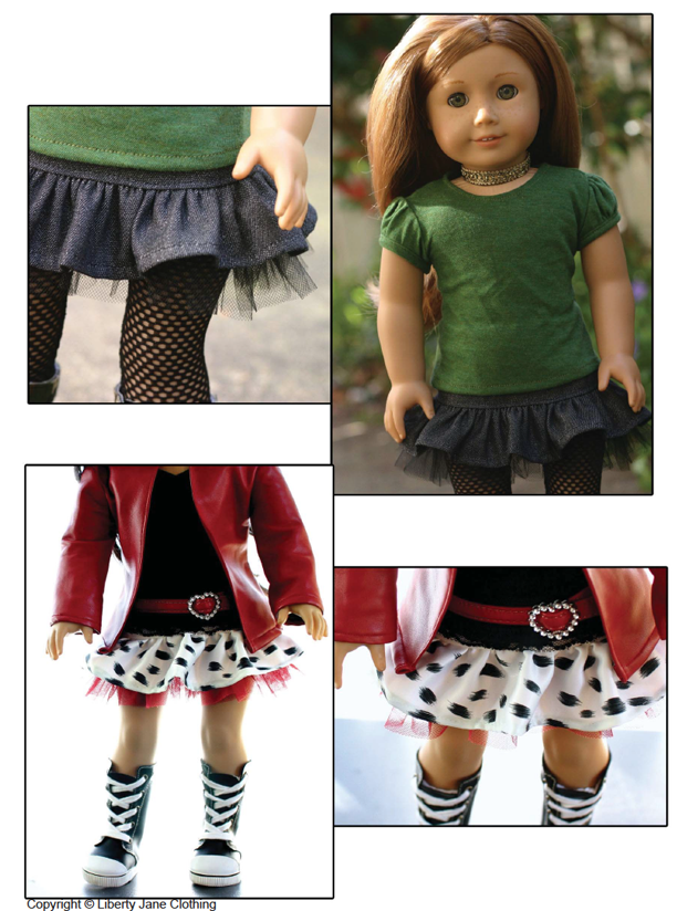 Harajuku Skirt 18 inch Doll Clothes Pattern PDF Download