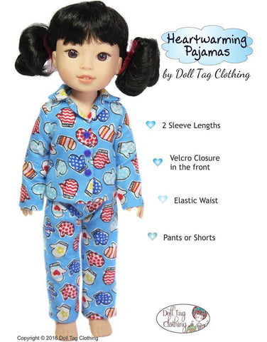 Doll Tag Clothing WellieWishers Heartwarming Pajamas 14.5" Doll Clothes Pattern Pixie Faire
