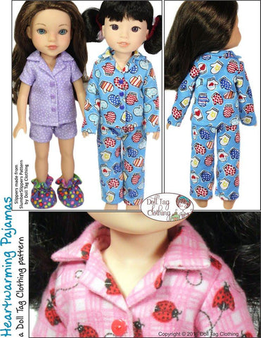 Doll Tag Clothing WellieWishers Heartwarming Pajamas 14.5" Doll Clothes Pattern Pixie Faire