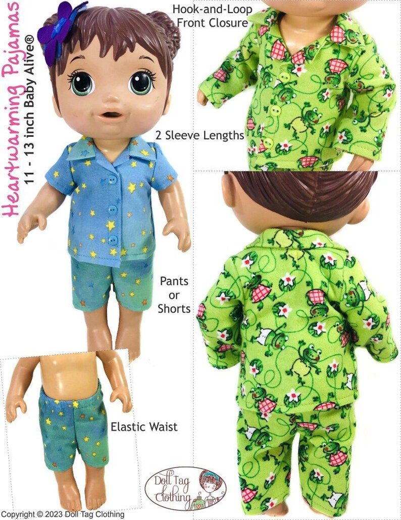 Doll Tag Clothing Heartwarming Pajamas Doll Clothes Pattern Baby