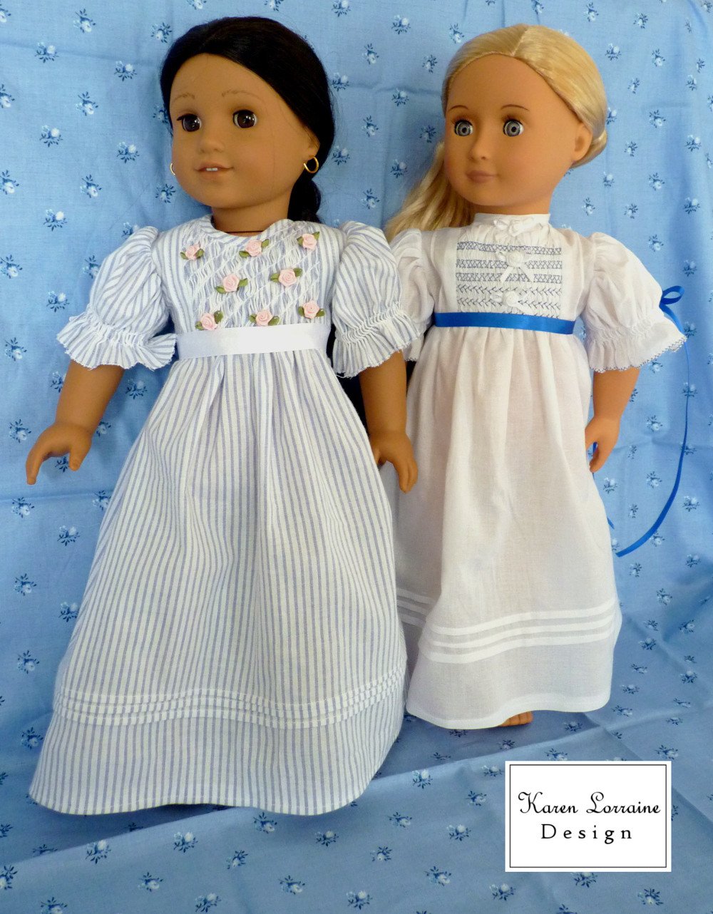 Karen Lorraine Design 18 Inch Historical Heirloom Entree 18" Doll Clothes Pattern Pixie Faire