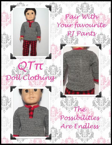 QTπ Doll Clothing 18 Inch Modern Henley 18" Doll Clothes Pixie Faire