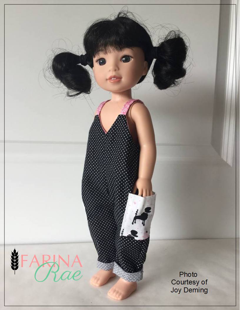 Farina Rae WellieWishers Hip Hop Hannah Romper 14-14.5" Doll Clothes Pattern Pixie Faire