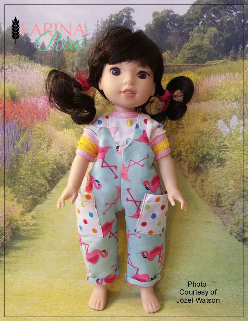 Farina Rae WellieWishers Hip Hop Hannah Romper 14-14.5" Doll Clothes Pattern Pixie Faire