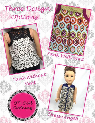 QTπ Doll Clothing 18 Inch Modern Lace T-Back Hi-Lo Tank 18" Doll Clothes Pattern Pixie Faire
