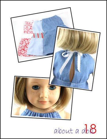 About A Doll 18 18 Inch Modern Hinata Halter Dress 18" Doll Clothes Pattern Pixie Faire
