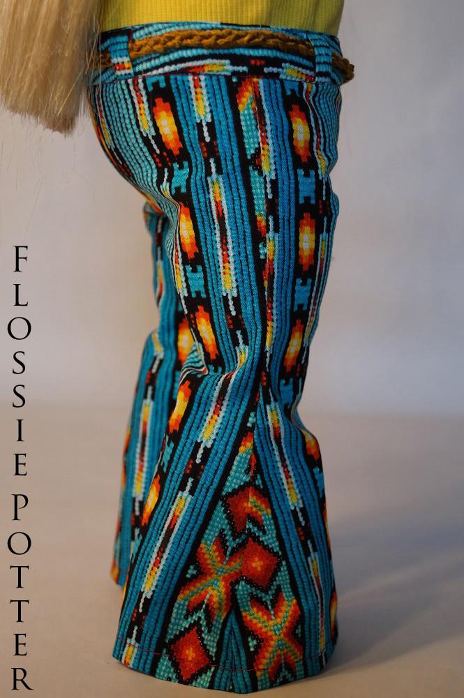 Flossie Potter 18 Inch Historical Hip-Hugger Bell Bottoms 18" Doll Clothes Pixie Faire