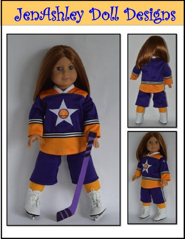 Jen Ashley Doll Designs 18 Inch Modern Lighting Lamps Hockey Uniform 18" Doll Clothes Pattern Pixie Faire