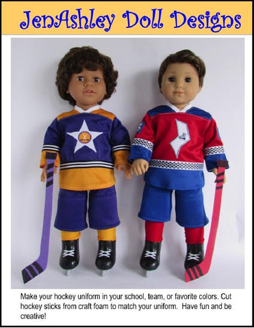 Jen Ashley Doll Designs 18 Inch Modern Lighting Lamps Hockey Uniform 18" Doll Clothes Pattern Pixie Faire