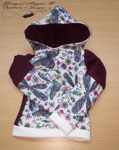 Jacqui Angus Creations & Designs BJD Colour Blocked Hoodie Pattern for MSD Ball Jointed Dolls Pixie Faire