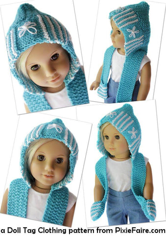 Doll Tag Clothing Knitting Hoodie Skoodie Knitting Pattern Pixie Faire