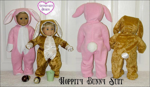Genniewren 18 Inch Modern Hoppity Easter Bunny Outift 18" Doll Clothes Pattern Pixie Faire