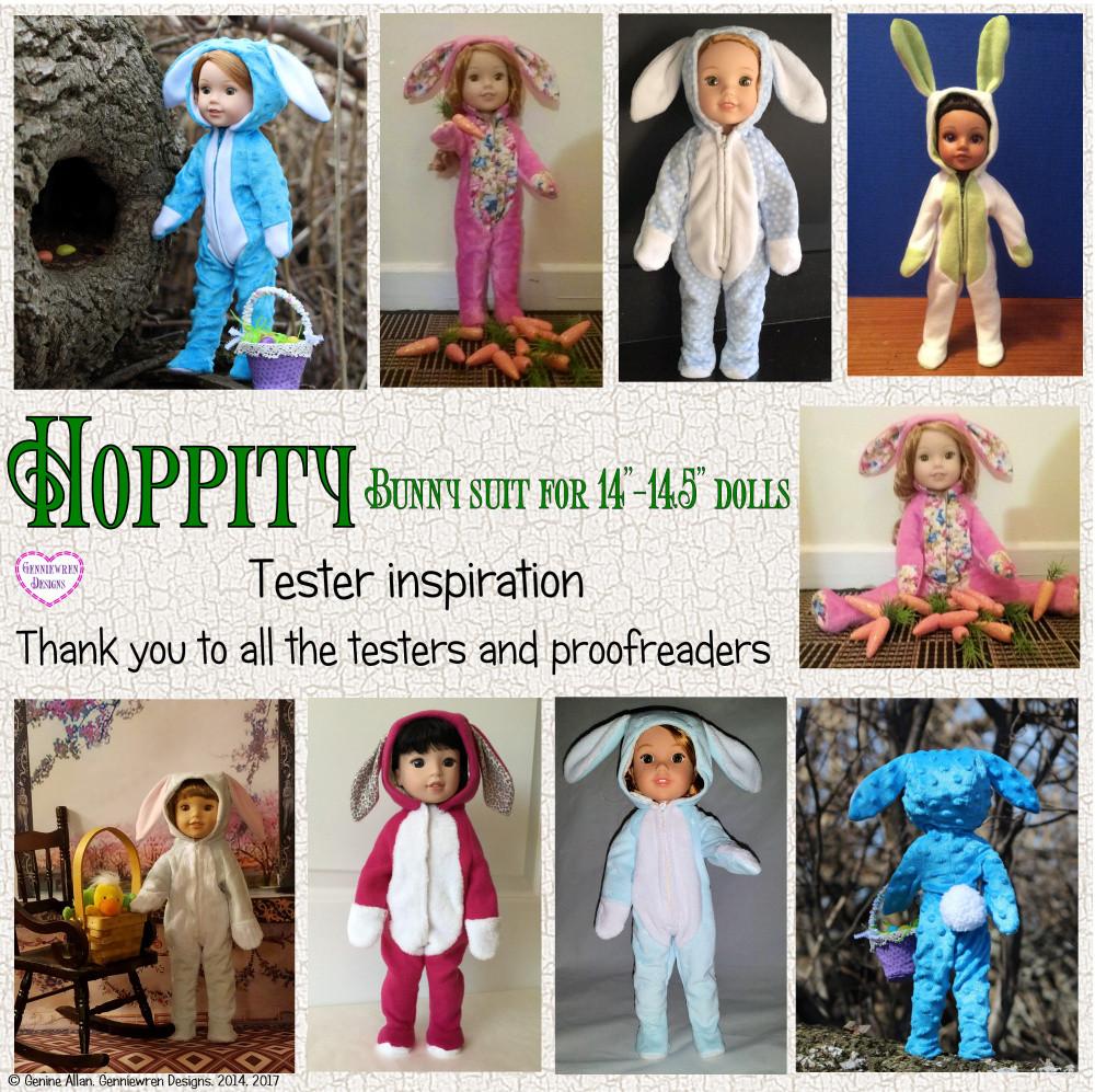 Genniewren WellieWishers Hoppity Bunny Suit 14-14.5 Inch Doll Clothes Pattern Pixie Faire