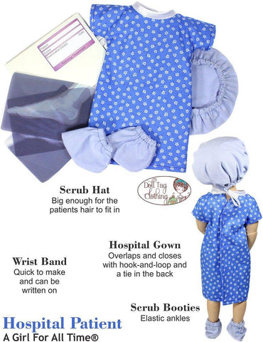 Doll Tag Clothing A Girl For All Time Hospital Patient Doll Clothes Pattern for 16" A Girl For All Time® Dolls Pixie Faire