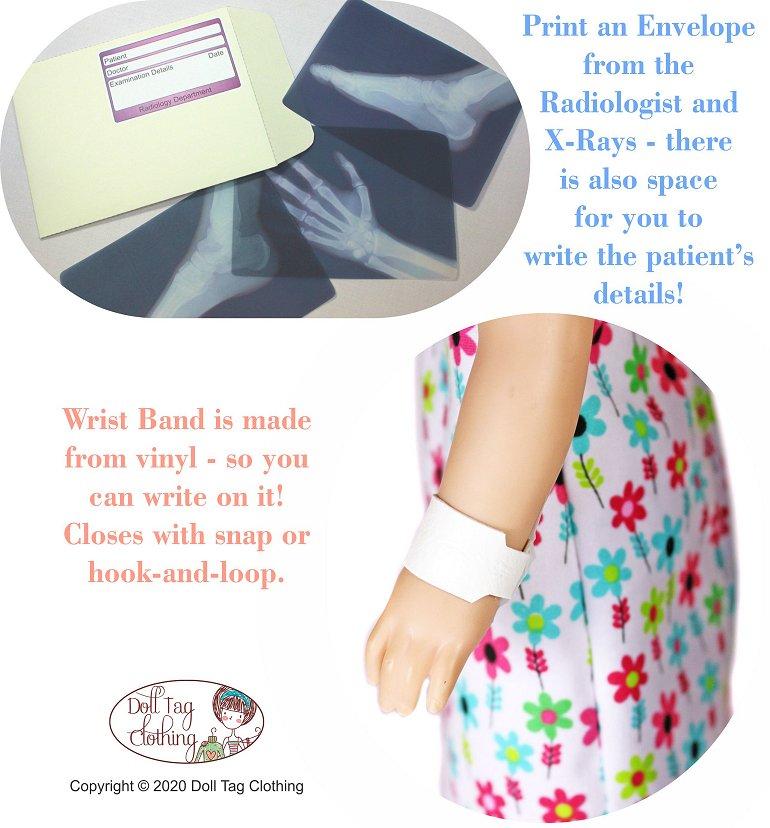 Doll Tag Clothing A Girl For All Time Hospital Patient Doll Clothes Pattern for 16" A Girl For All Time® Dolls Pixie Faire