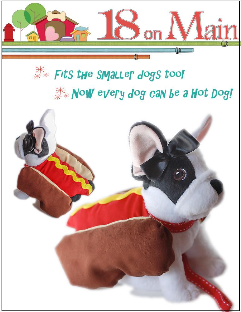18 On Main 18 Inch Modern Hot Dog! Pet Costume 18" Doll Accessory Pattern Pixie Faire