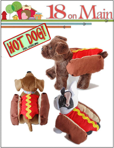 18 On Main 18 Inch Modern Hot Dog! Pet Costume 18" Doll Accessory Pattern Pixie Faire