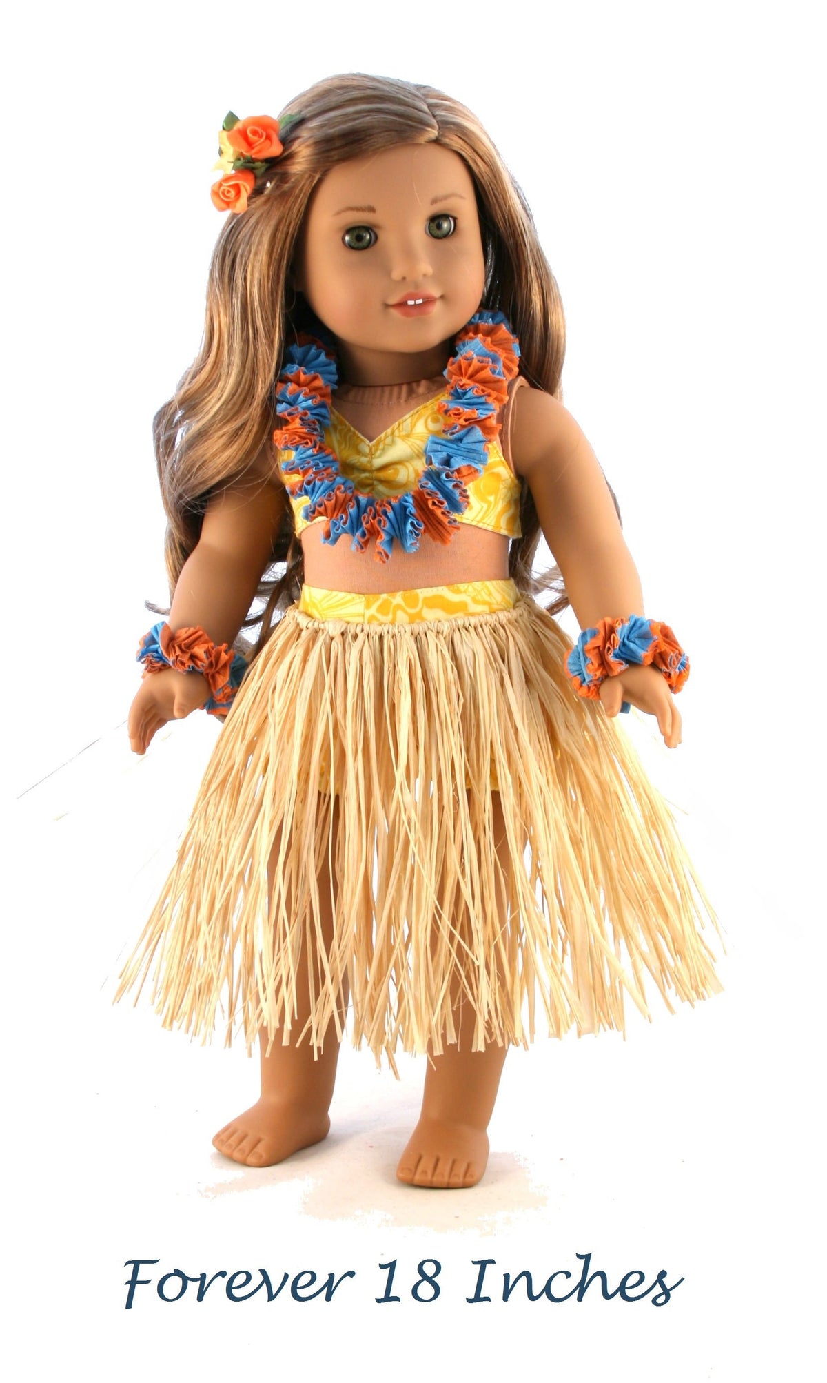 Forever 18 Inches 18 Inch Historical Aloha Vintage Swimsuit and Hula Accessories Bundle 18" Doll Clothes Pattern Pixie Faire