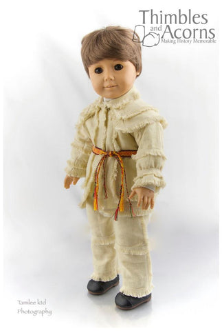 Thimbles and Acorns 18 Inch Boy Doll 18th Century Hunting Frock 18" Doll Clothes Pattern Pixie Faire