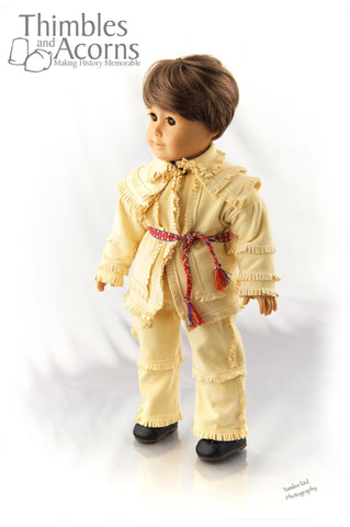 Thimbles and Acorns 18 Inch Boy Doll 18th Century Hunting Frock 18" Doll Clothes Pattern Pixie Faire