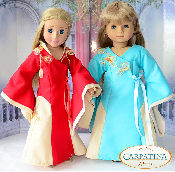 Carpatina Dolls 18 Inch Modern Medieval Fantasy Dress Multi-sized Doll Clothes Pattern for Regular and Slim 18" Dolls Pixie Faire