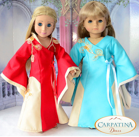 Carpatina Dolls 18 Inch Modern Medieval Fantasy Dress Multi-sized Doll Clothes Pattern for Regular and Slim 18" Dolls Pixie Faire