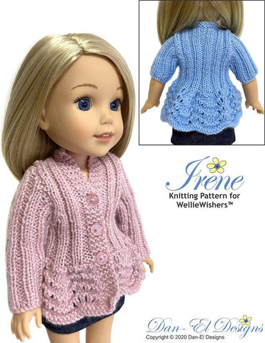 Dan-El Designs WellieWishers Irene 14.5" Doll Knitting Pattern Pixie Faire