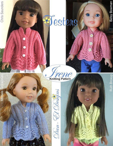 Dan-El Designs WellieWishers Irene 14.5" Doll Knitting Pattern Pixie Faire