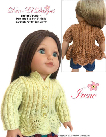 Dan-El Designs Knitting Irene 18" Doll Knitting Pattern Pixie Faire