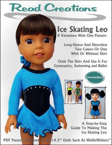 Read Creations WellieWishers Ice-Skating Leo 14.5" Doll Clothes Pattern Pixie Faire