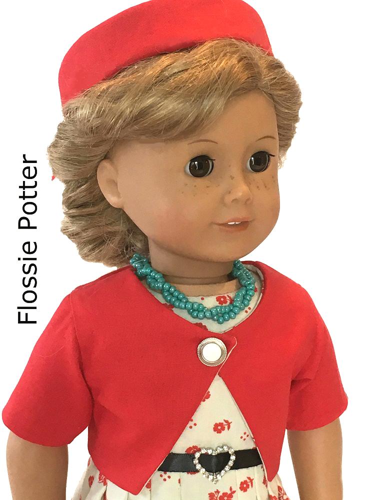 Flossie Potter 18 Inch Historical Ladies' Club Jacket 18" Doll Clothes Pattern Pixie Faire