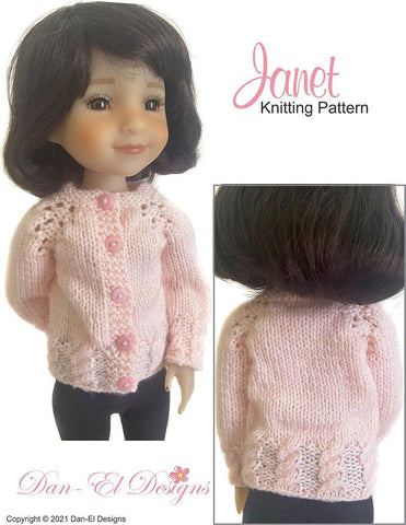 Dan-El Designs Ruby Red Fashion Friends Janet Cardigan Sweater 15" Doll Knitting Pattern Fits Ruby Red Fashion Friends Pixie Faire